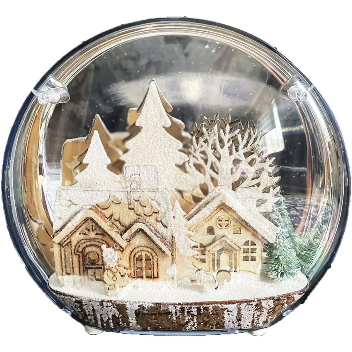 Enchanting LED Miniature Christmas Cloche Dome House ( 4 Units)