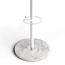 Free Standing Coat Stand With Rotating Hooks for Hanging Clothes & Accessories/Marble Base/Umbrella Holder (White) Coat Stand