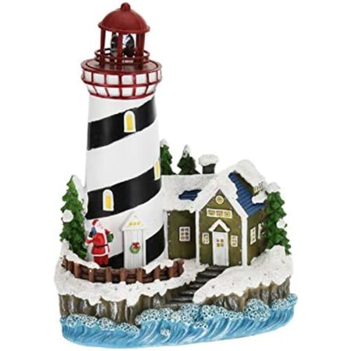 Christmas Lighthouse Table Ornament with LED Light ( 2 Uits )