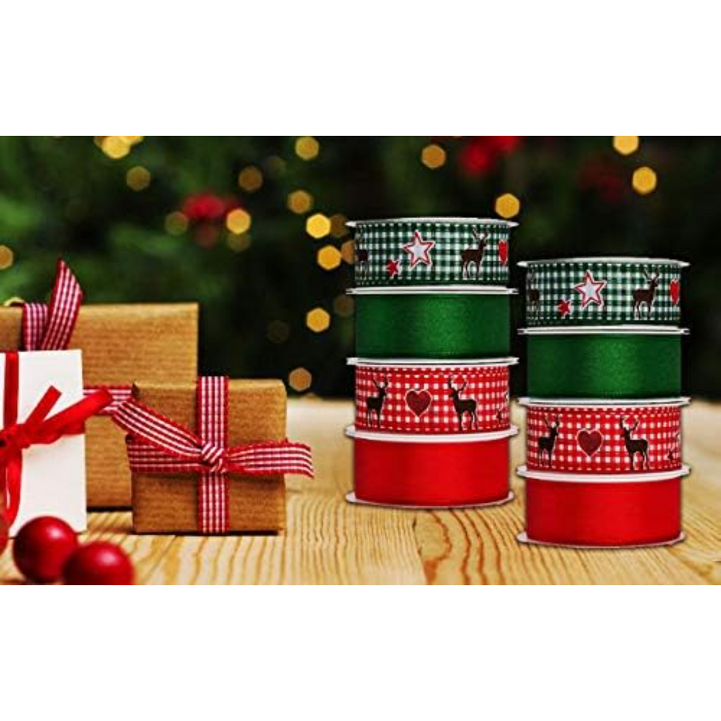 Keraiz Christmas Ribbon/Gift Wrapping 5 mm x 3 m ( 12 Units)