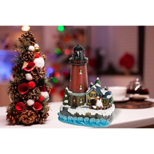Christmas Lighthouse Table Ornament with LED Light ( 2 Uits )