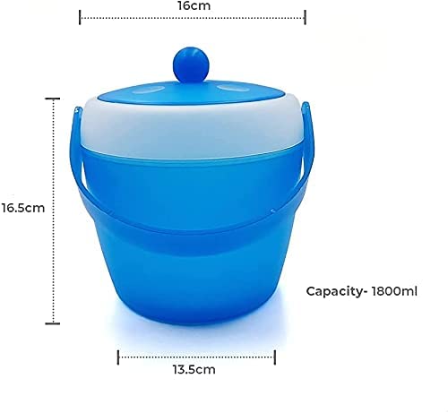 1800 ML Plastic Ice Cold Bucket with Tongs (12 PC)