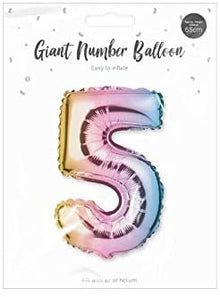 Giant Size 0 to 9 Number Balloons- 65cm / Multi Colour