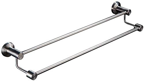 Stainless Steel Wall-Mounted Double Towel Bars / Rods / 24 Inch SS Chrome Finish Wall Mounted / Rust Proof Resistant (201-SS) Barthroom