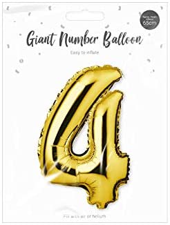 Giant Size 0 to 9 Number Balloons- 65cm / Gold Colour