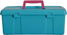 Whitefurze Utility Box with Pink Handle, Aqua, 5 Litre