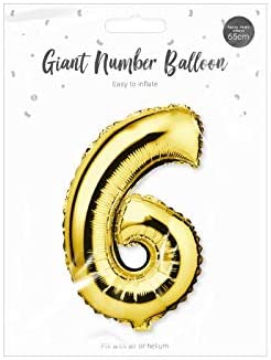 Giant Size 0 to 9 Number Balloons- 65cm / Gold Colour