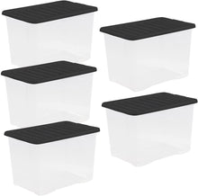 80 L Storage Box With Clip on Lid ( 6 Pcs )