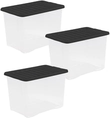 80 L Storage Box With Clip on Lid ( 6 Pcs )