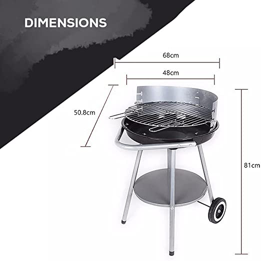47x75 cm Charcoal BBQ Grill with Wheels ( 4 PCS )