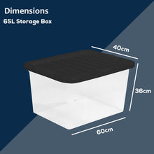 65 L Storage Box With Clip on Lid ( 6 Pcs )