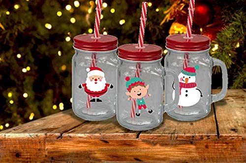 Christmas Themed Mason Jar (6 Units)