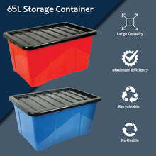 60L Storage Box With Clip on Lid ( 6 Pcs )