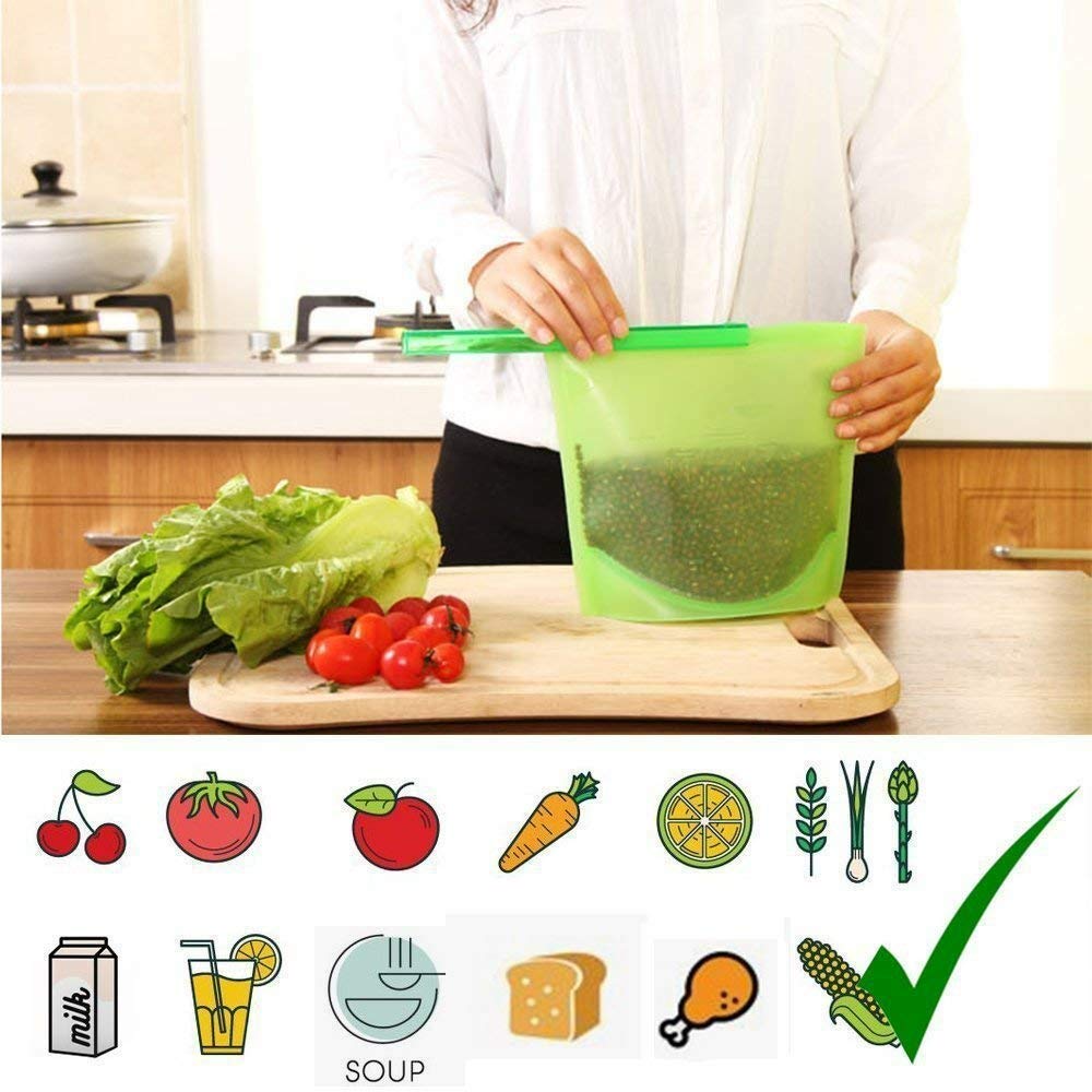 Reusable Silicone Food Preservation Bags Pack of 4