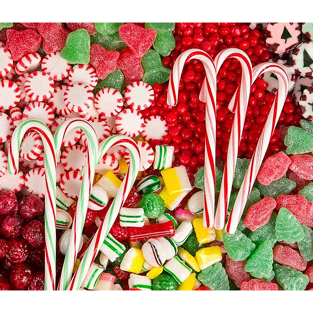 Pack of 12 Large Christmas Candy canes, peppermint flavour (24 Units)