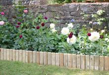 3 x Gardening & Patio Accessories | Roll Fixed Edging Wooden Border Log - Fence